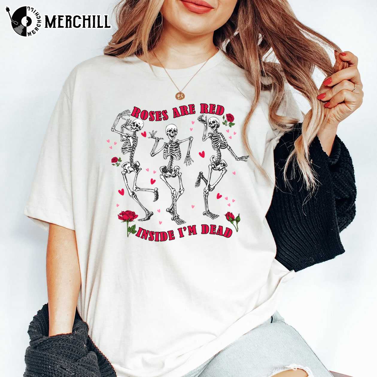 Roses Are Red Inside I’m Dead Funny Valentines Day Shirts For Her