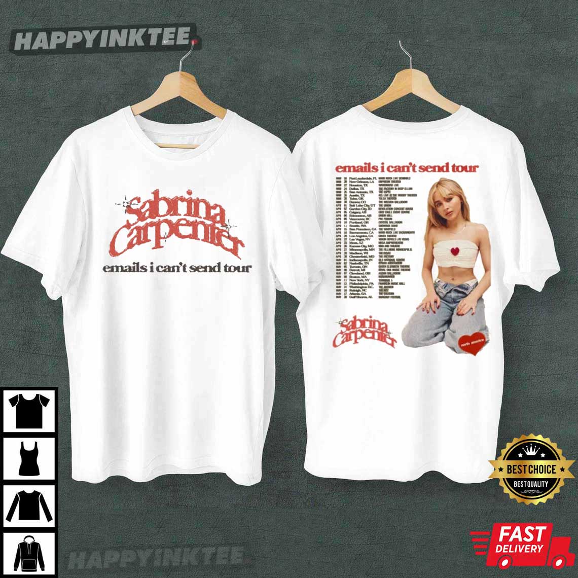 Sabrina Carpenter Email I Can’t Send Tour 2022 T-shirt