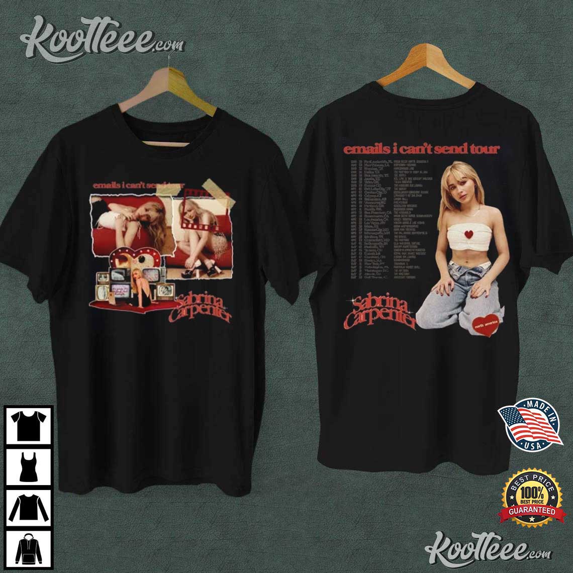 Sabrina Carpenter Email I Can’t Send Tour 2023 T-shirt