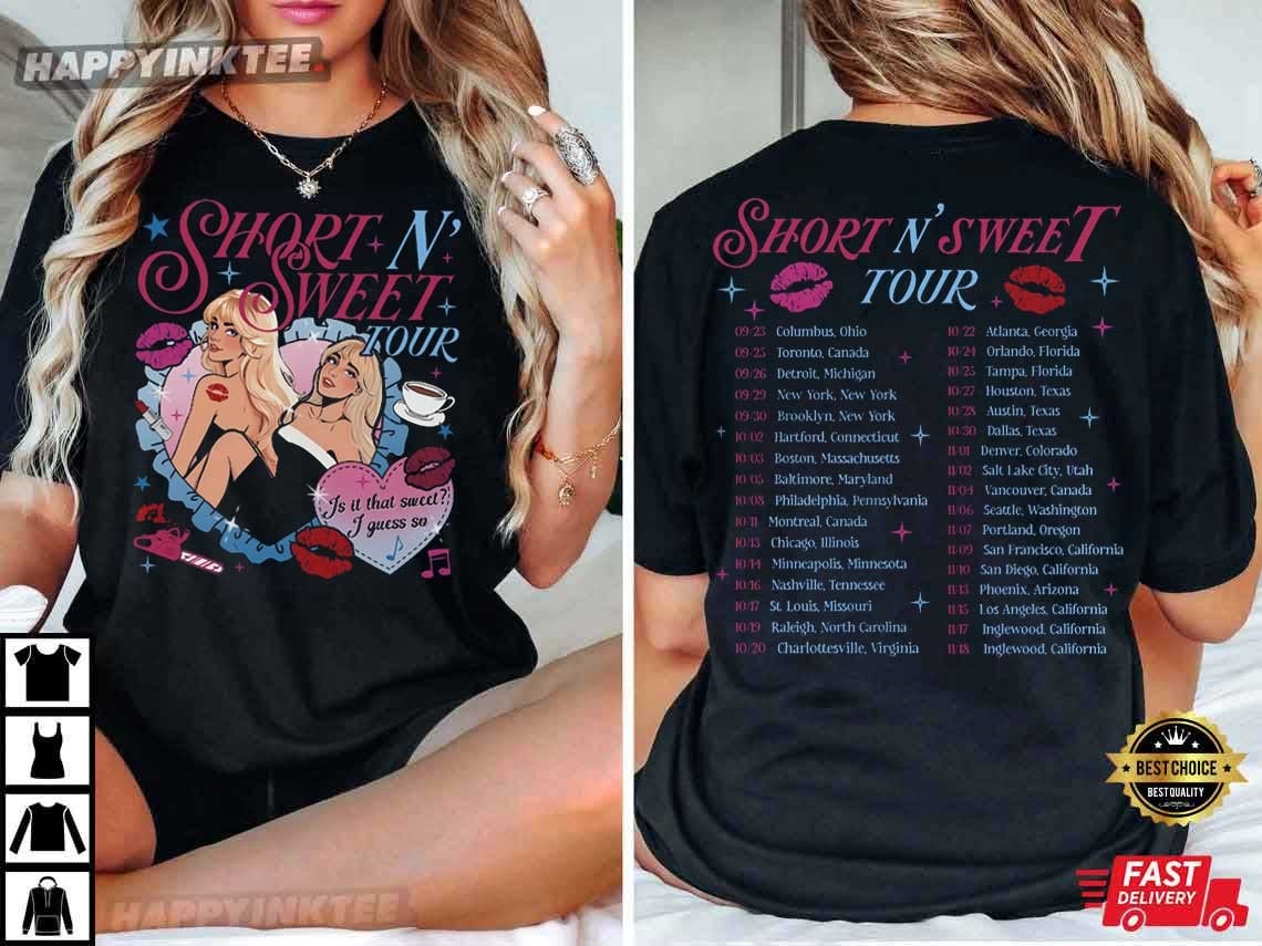 Sabrina Carpenter Short N’ Sweet Tour Music T-shirt