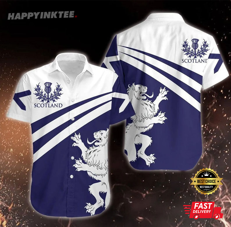 Scotland Flag Thistle & Lion St Patrick’s Day Hawaiian Shirt