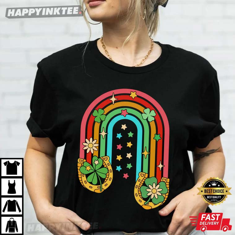 St Patrick’s Day Rainbow Shamrock T-shirt