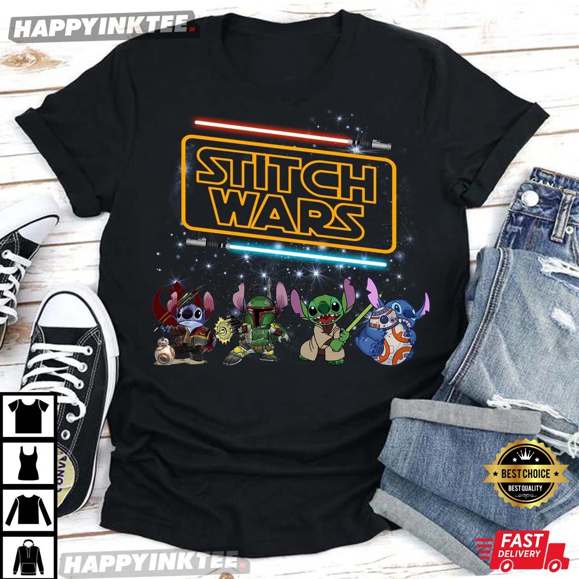 Stitch Wars Star Wars, Galaxy’s Edge Lilo And Stitch T-shirt,