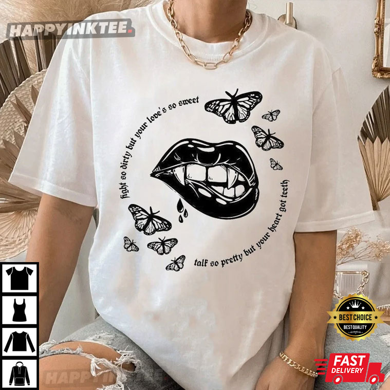 Teeth’s Song Lyrics By 5 Second Of Summer Vintage T-shirt