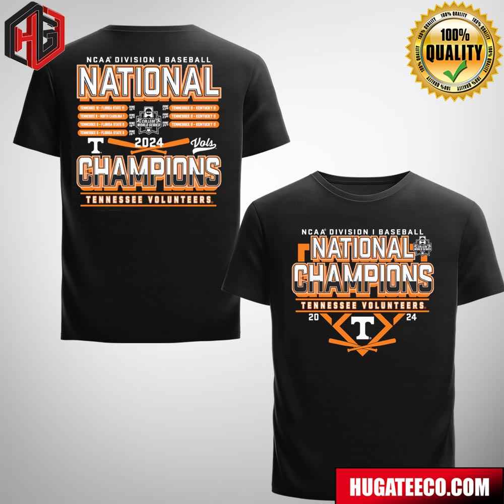 Tennessee Volunteers 2024 Ncaa Men’s Baseball College World Series Champions Schedule Fanatics T-shirt