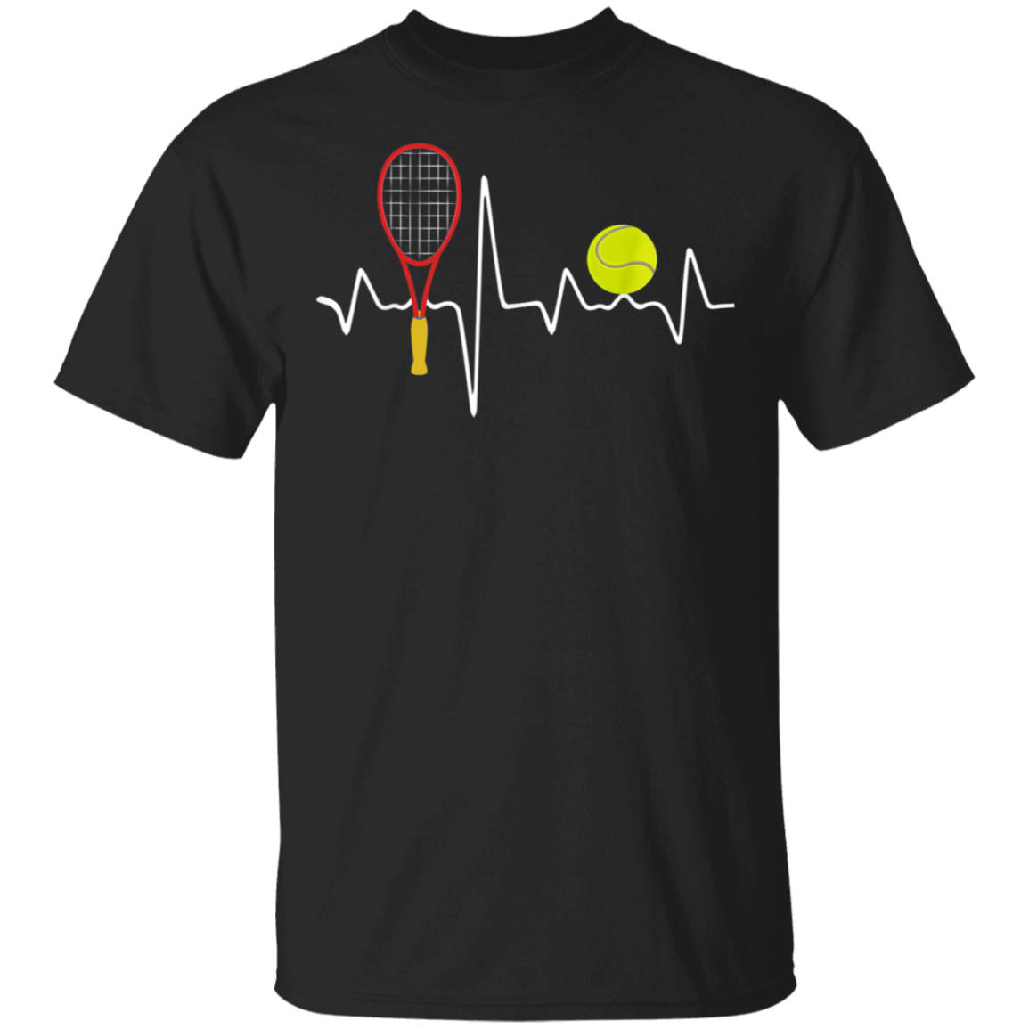 Tennis Heartbeat Design For Tennis Players Coaches Design Tshirt