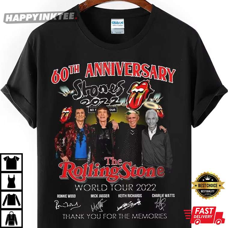 The Rolling Stones 60 Years 1962 – 2022 Signatures T- Shirt