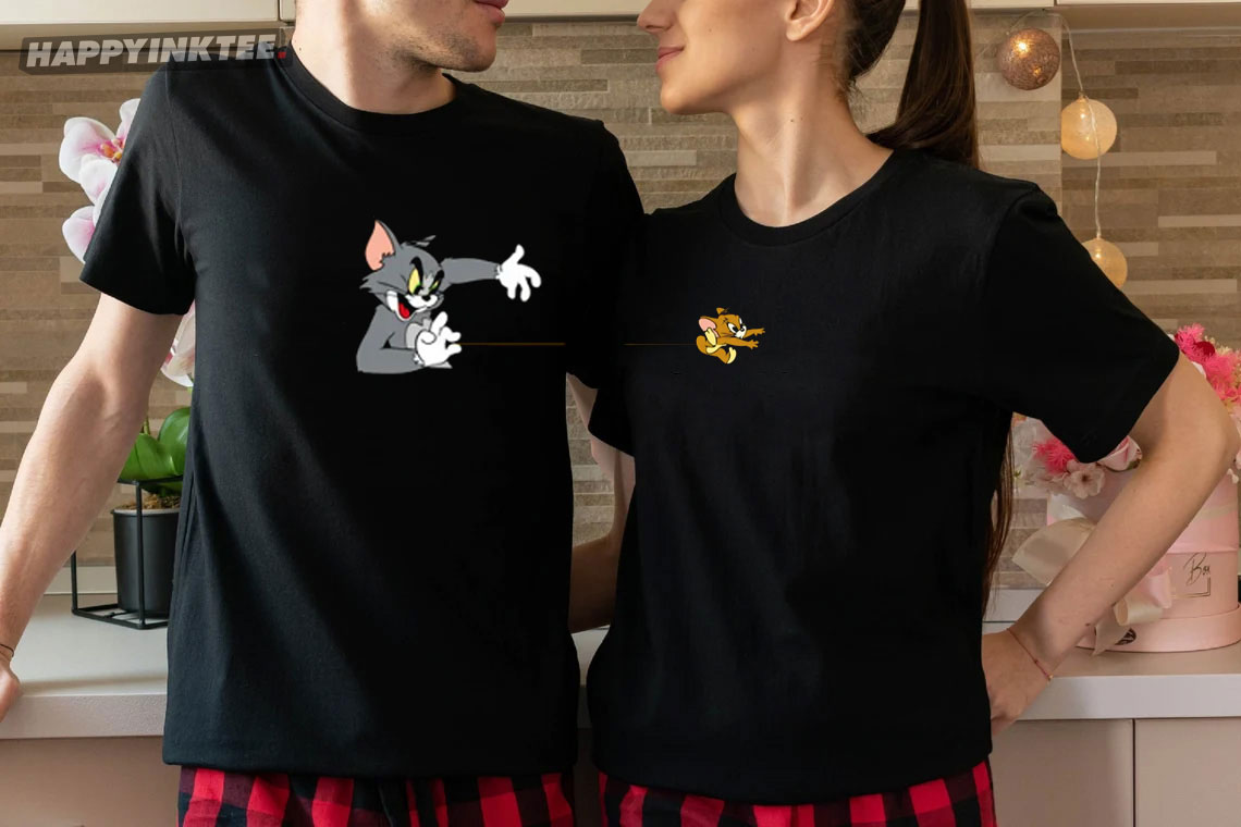 Tom & Jerry Funny Matching Couples Shirt