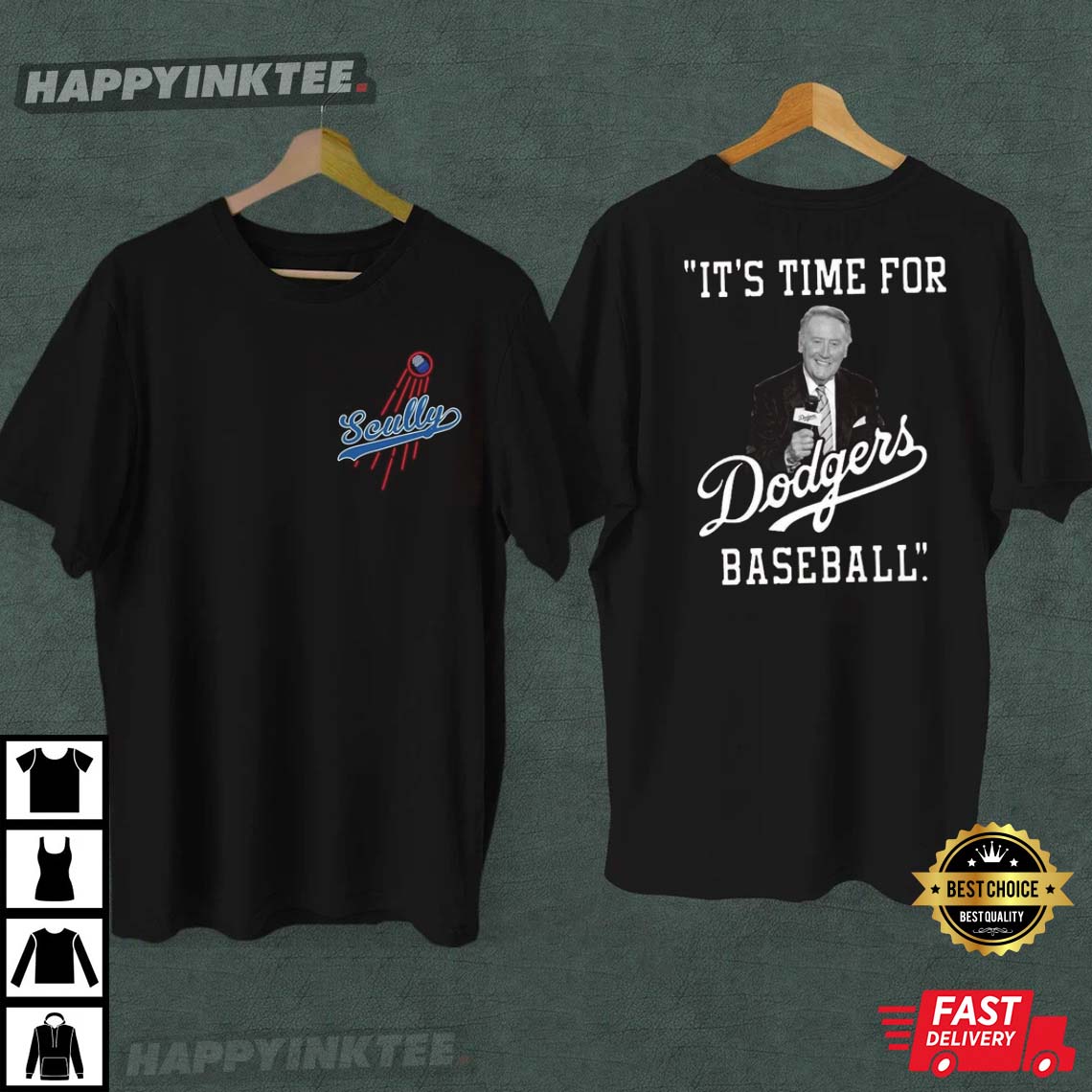 Vin Scully, It’s Time For Dodgers Baseball Gift T-shirt