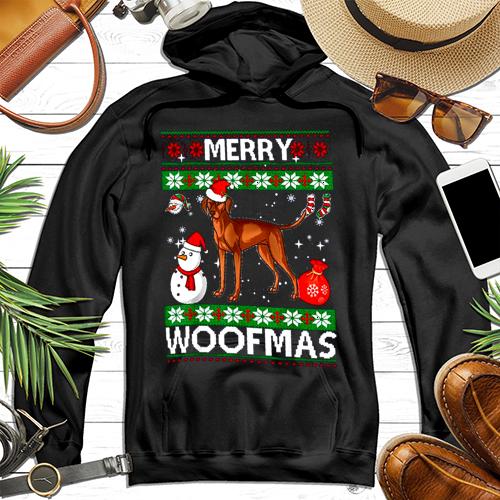Vizsla Dog Merry Woofmas Christmas Costume Hoodie 1554464893