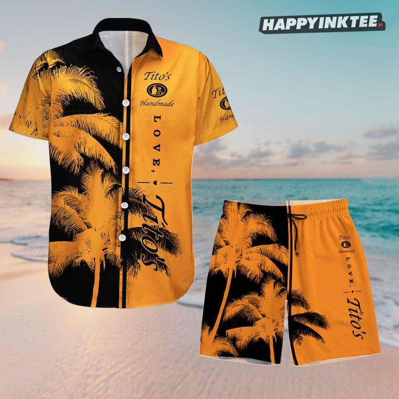 Vodka Tito’s Button Hawaiian Shirt And Shorts