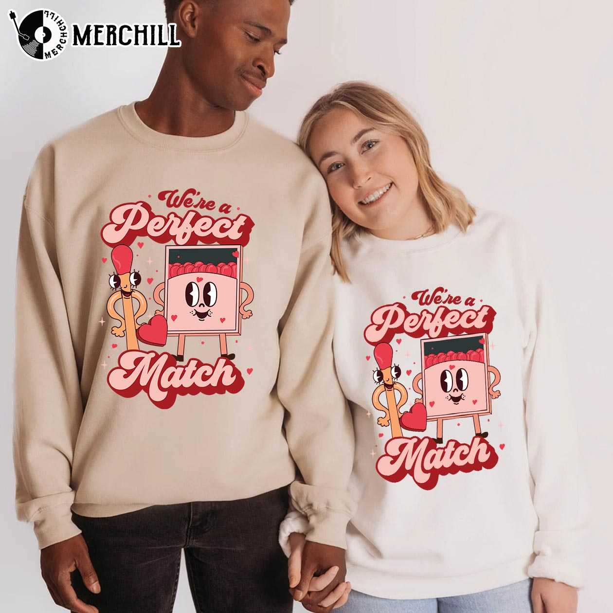We’re A Perfect Match His And Her Valentine Shirts Valentines Day Ideas For Couples