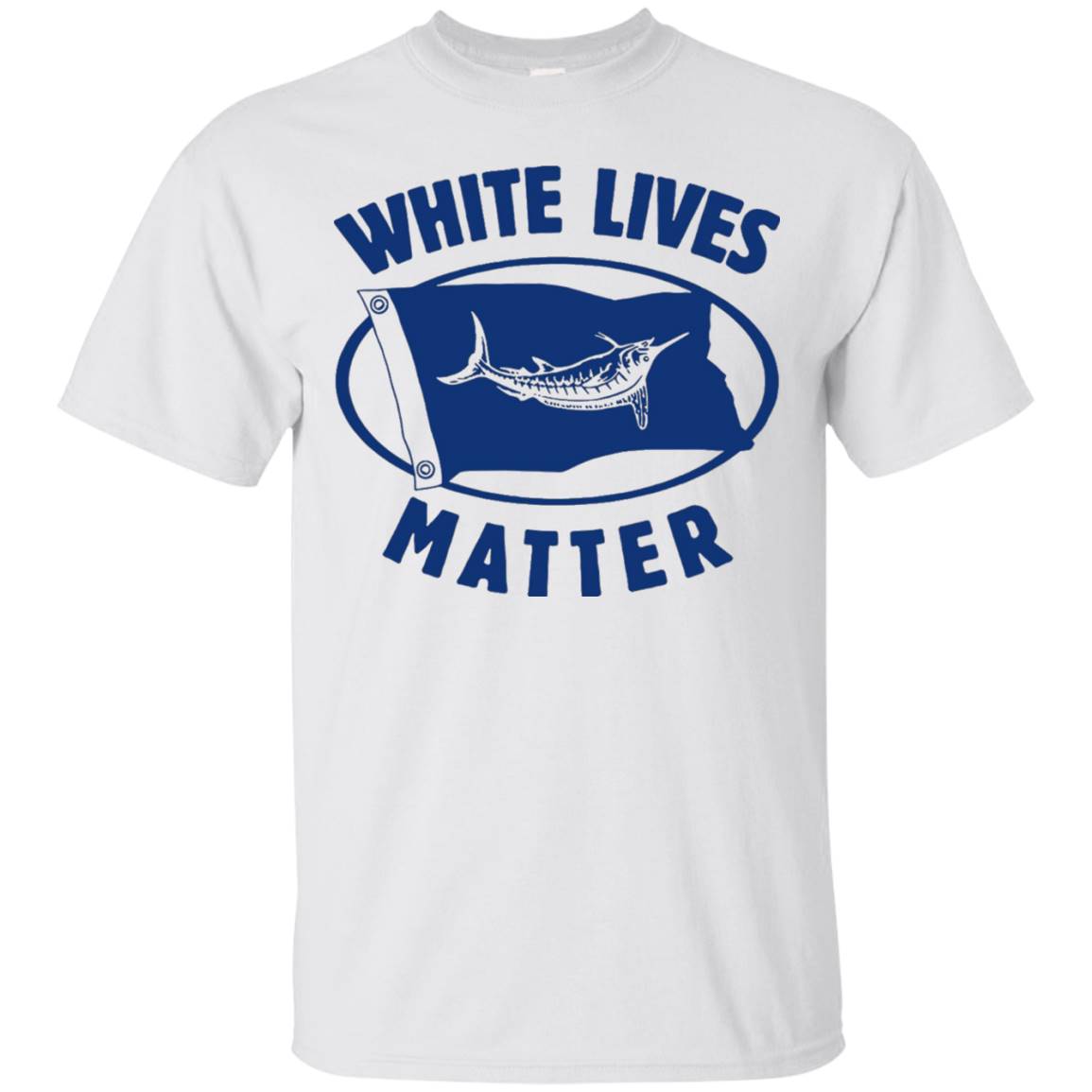 White Marlin Lives Matter Shirt – White Gray Colors – T-shirt