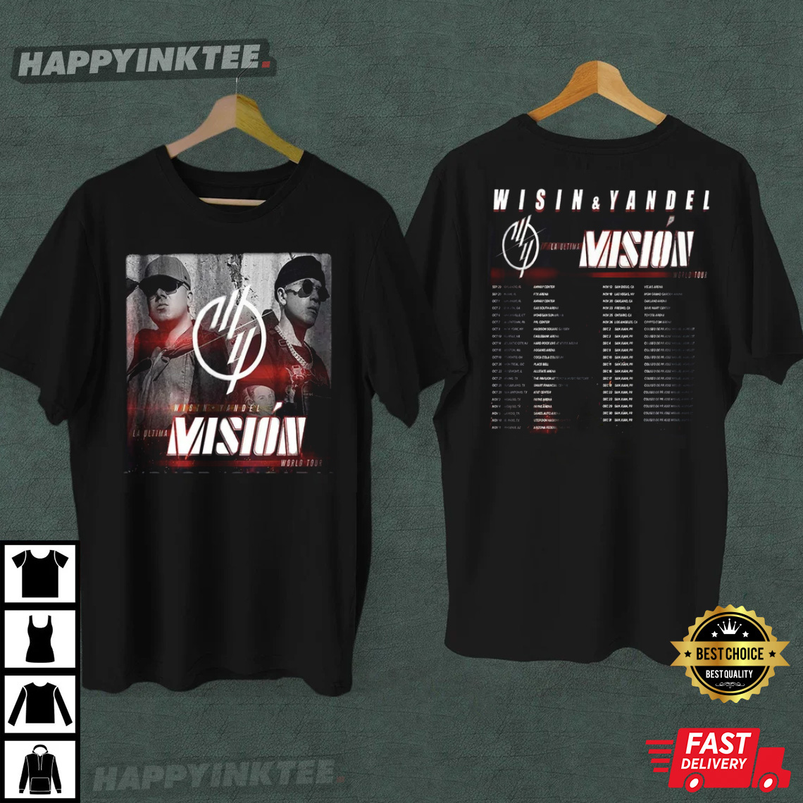 Wisin & Yandel Tour 2022 Merch T-shirt