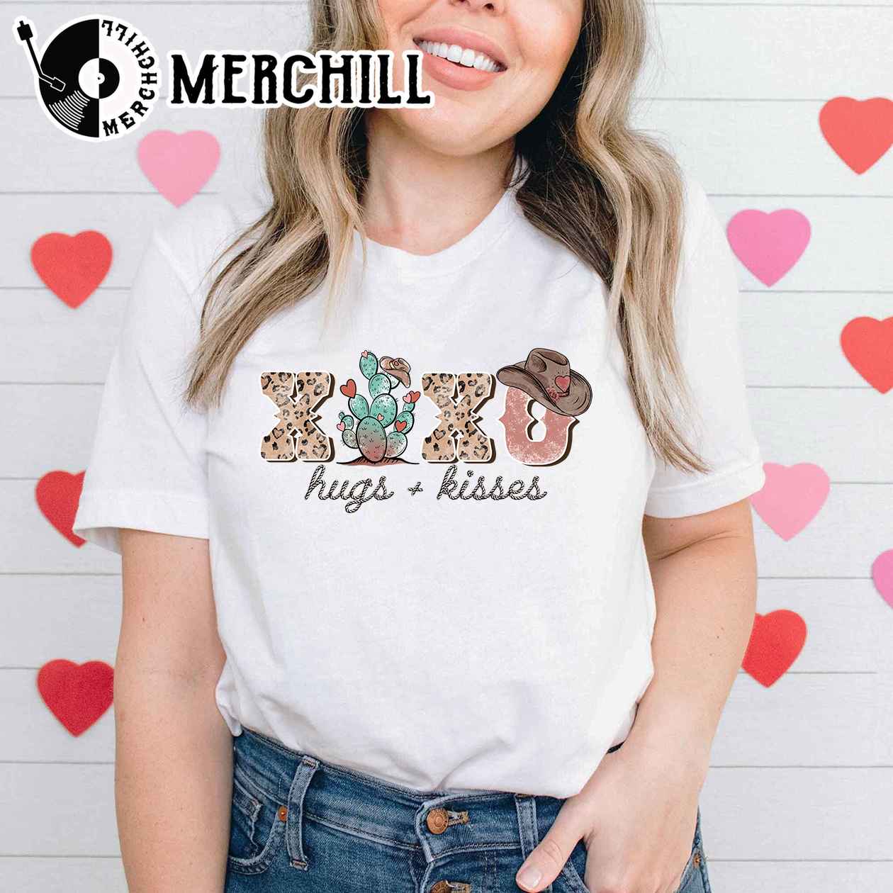 Xoxo Hugs And Kisses Sweatshirt Western Valentine Tee Valentine’s Day Gift For Women